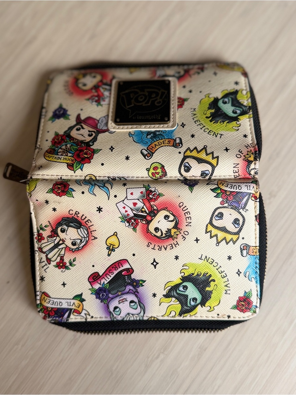 Loungefly Funko Disney Villains Cream Wallet